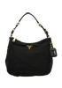 Re-Nylon Hobo, &pound;550, Handbags, Black, Leather/Nylon, Front view
